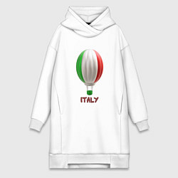 Женское худи-платье 3d aerostat Italy flag, цвет: белый