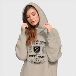 Женское худи-платье West Ham: Football Club Number 1 Legendary, цвет: миндальный — фото 2