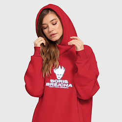 Женское худи-платье Борис Брейча глитч эффект, цвет: красный — фото 2