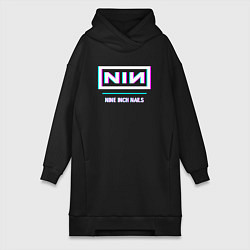 Женская толстовка-платье Nine Inch Nails Glitch Rock