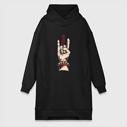 Женское худи-платье Rock Symbol, цвет: черный