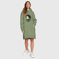 Женское худи-платье Леви из Атаки Титанов, цвет: авокадо — фото 2
