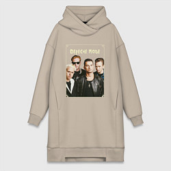 Женское худи-платье Keep Calm and Enjoy the Silence - Depeche Mode, цвет: миндальный