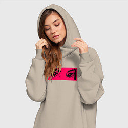 Женское худи-платье Anime Sad Eye, цвет: миндальный — фото 2