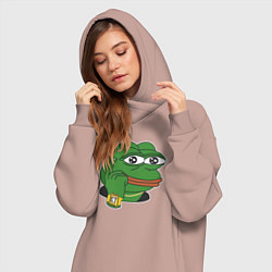 Женское худи-платье Пепе Лягушонок советует думать, цвет: пыльно-розовый — фото 2