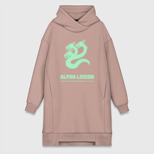 Женская толстовка-платье Альфа легион винтаж лого гидра / Пыльно-розовый – фото 1