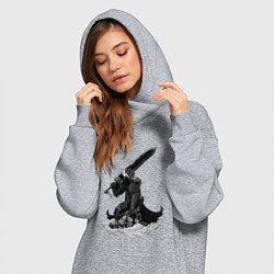 Женское худи-платье Berserk the Black Swordsman, цвет: меланж — фото 2