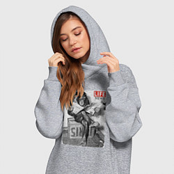 Женское худи-платье LIFE NEWS:monkeys, цвет: меланж — фото 2