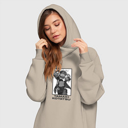 Женское худи-платье Tomaki Kotatsu - Fire Force, цвет: миндальный — фото 2