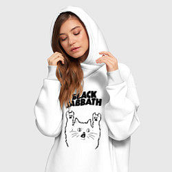 Женское худи-платье Black Sabbath - rock cat, цвет: белый — фото 2