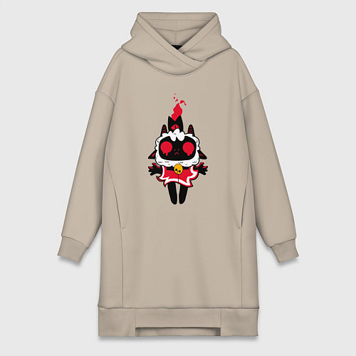 Женская толстовка-платье Воскресшая овечка - Cult of the lamb / Миндальный – фото 1