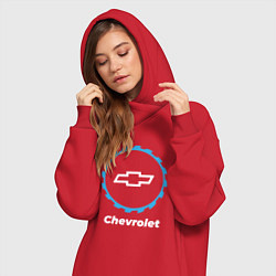 Женское худи-платье Chevrolet в стиле Top Gear, цвет: красный — фото 2