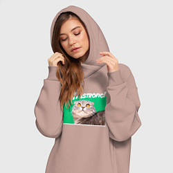 Женское худи-платье КОТОстрофа!, цвет: пыльно-розовый — фото 2