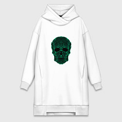 Женская толстовка-платье Skull in a microprocessor