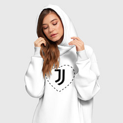 Женское худи-платье Лого Juventus в сердечке, цвет: белый — фото 2