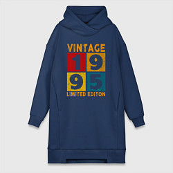Женское худи-платье Винтаж 1995 лимитированная серия, цвет: тёмно-синий