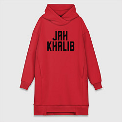 Женское худи-платье Jah Khalib - ЛОГО, цвет: красный