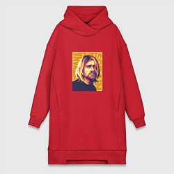 Женское худи-платье Nirvana - Cobain, цвет: красный