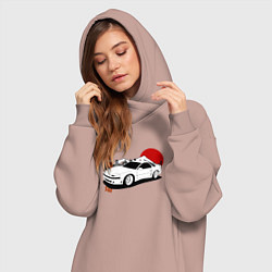 Женское худи-платье 3000gt Japanese Retro Car, цвет: пыльно-розовый — фото 2