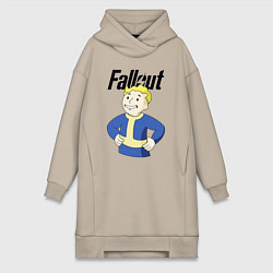 Женское худи-платье Fallout blondie boy, цвет: миндальный