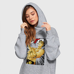 Женское худи-платье Onizuka fuck, цвет: меланж — фото 2