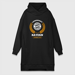 Женское худи-платье Лого Bayern и надпись legendary football club, цвет: черный