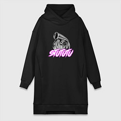 Женское худи-платье JDM турбина stututu, цвет: черный
