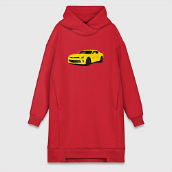 Женское худи-платье Chevrolet Camaro American Car, цвет: красный
