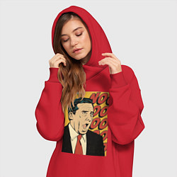 Женское худи-платье Майкл кричит нееееет - Офис, цвет: красный — фото 2