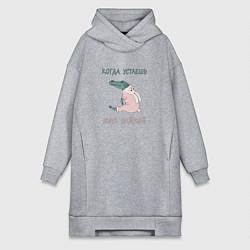 Женская толстовка-платье Крокодил в костюме зайчика, юмор