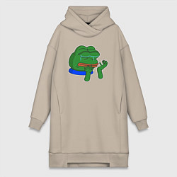 Женская толстовка-платье Лягушонок Пепе в слезах