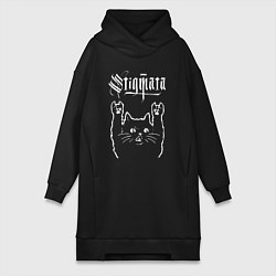 Женская толстовка-платье Stigmata рок кот
