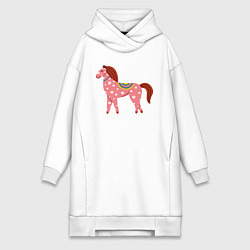 Женская толстовка-платье Красочная лошадка