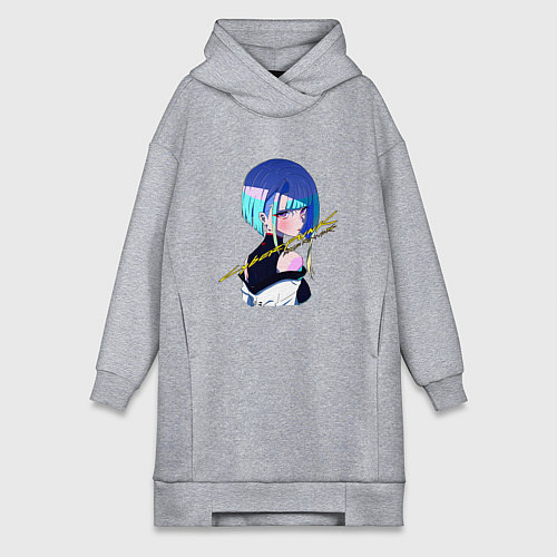 Женская толстовка-платье Люси в профиль - Киберпанк / Меланж – фото 1