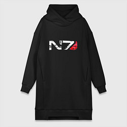 Женское худи-платье Mass Effect N7 - Logotype, цвет: черный