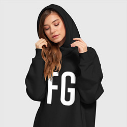 Женское худи-платье FG - BTS, цвет: черный — фото 2