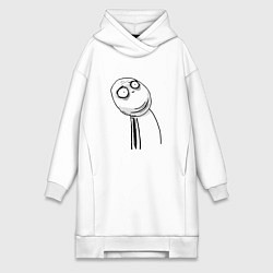 Женское худи-платье Отчаяние - Мемные стикеры, цвет: белый