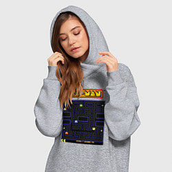 Женское худи-платье Pac-Man на ZX-Spectrum, цвет: меланж — фото 2