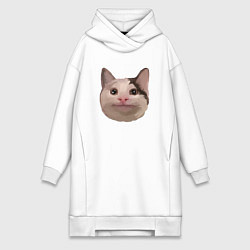 Женская толстовка-платье Polite cat meme