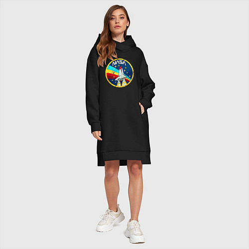 Женская толстовка-платье NASA - emblem - USA / Черный – фото 4