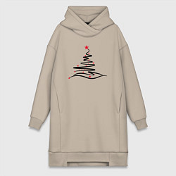 Женская толстовка-платье Стильная Новогодняя Ёлка