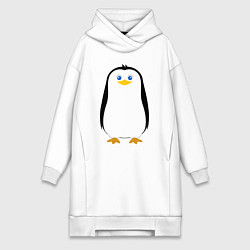 Женское худи-платье Красивый пингвин, цвет: белый