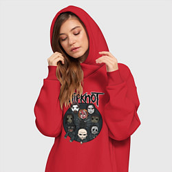 Женское худи-платье Slipknot art fan, цвет: красный — фото 2