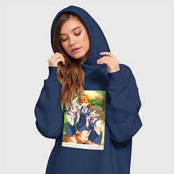 Женское худи-платье Тисато c Канон и Кэкэ - Живая любовь Суперзвезда, цвет: тёмно-синий — фото 2