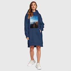 Женское худи-платье Пристань, цвет: тёмно-синий — фото 2