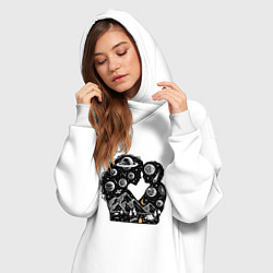 Женское худи-платье Мама - мой космос, цвет: белый — фото 2