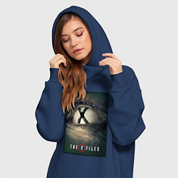 Женское худи-платье X - Files poster, цвет: тёмно-синий — фото 2