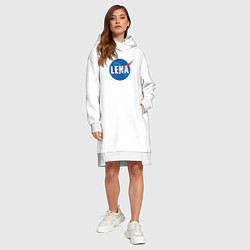 Женское худи-платье Лена в стиле NASA, цвет: белый — фото 2
