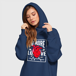 Женское худи-платье Больше никакой любви в сердце, цвет: тёмно-синий — фото 2