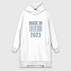 Женское худи-платье Made in 2023, цвет: белый